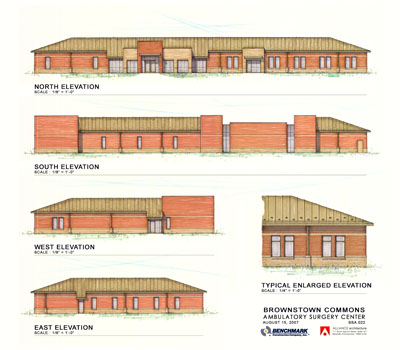 Crossroads Surgery Center Rendering of elevations